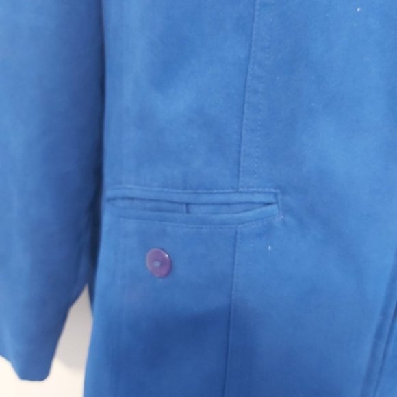 CARROLL REED | Women's Suede-Like Blazer Blue Size 16 - Picture 2 of 6